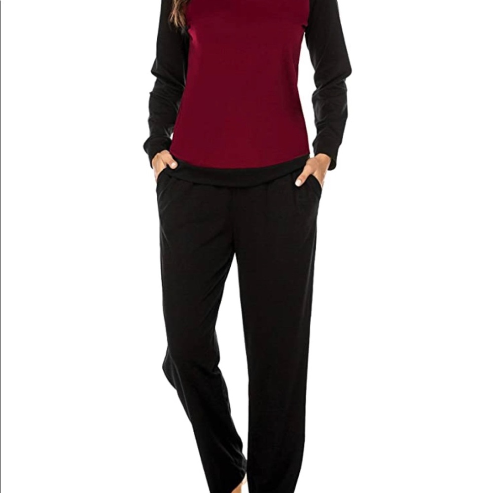 Ekouaer 2 piece pajamas bottom and long sleeve top